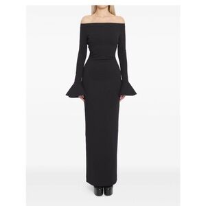 Elegant Black Off-Shoulder Maxi Dress